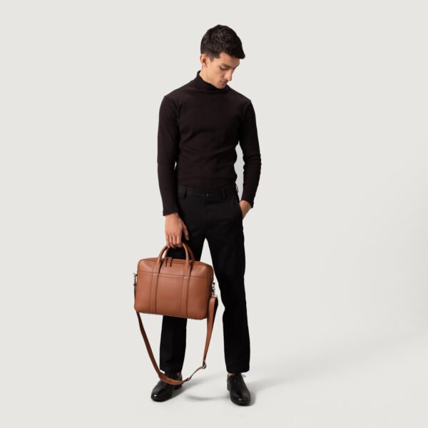 The Captain Brown Leather Briefcase - Image 11