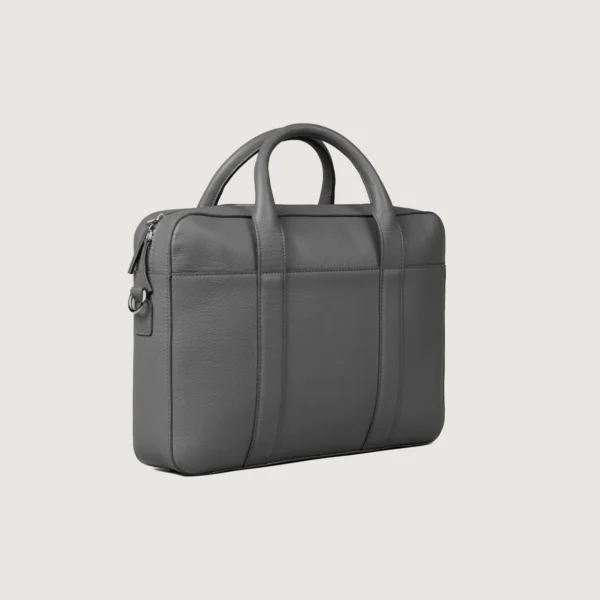 The Captain Grey Leather Briefcase - Image 9