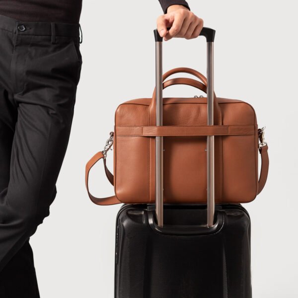 The Captain Brown Leather Briefcase - Image 2