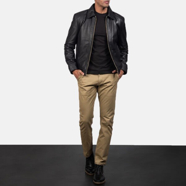 Dean Brown Leather Biker Jacket - Image 8