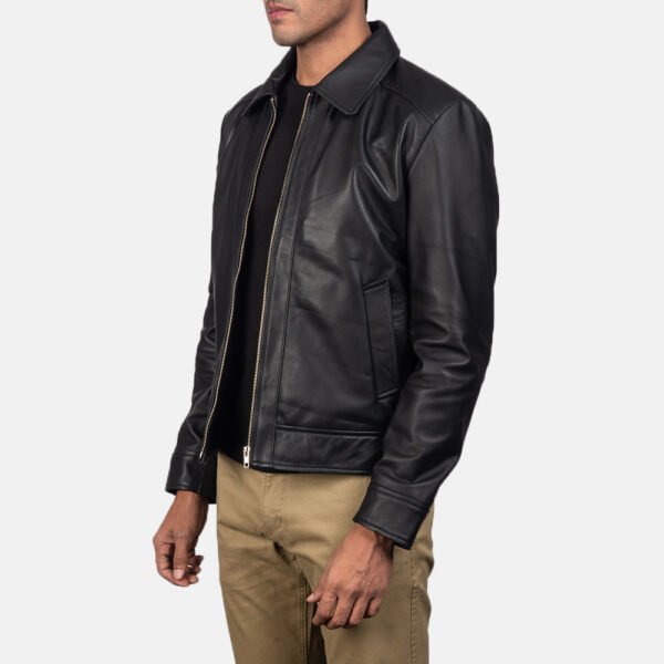 Dean Brown Leather Biker Jacket - Image 4