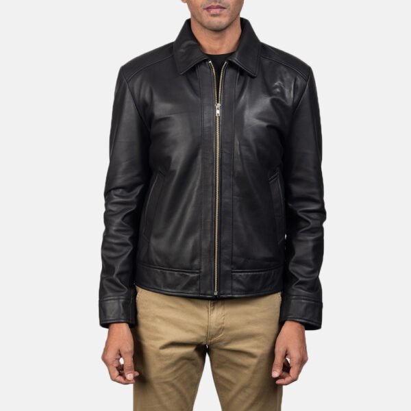 Dean Brown Leather Biker Jacket - Image 9