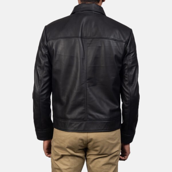 Dean Brown Leather Biker Jacket - Image 3