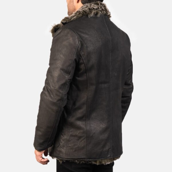 Furlong Black Leather Coat - Image 4